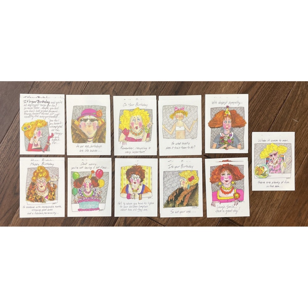 Renaissance Rhinestones Sarcastic and Funny All  Gretting Card Lot of‎ 22